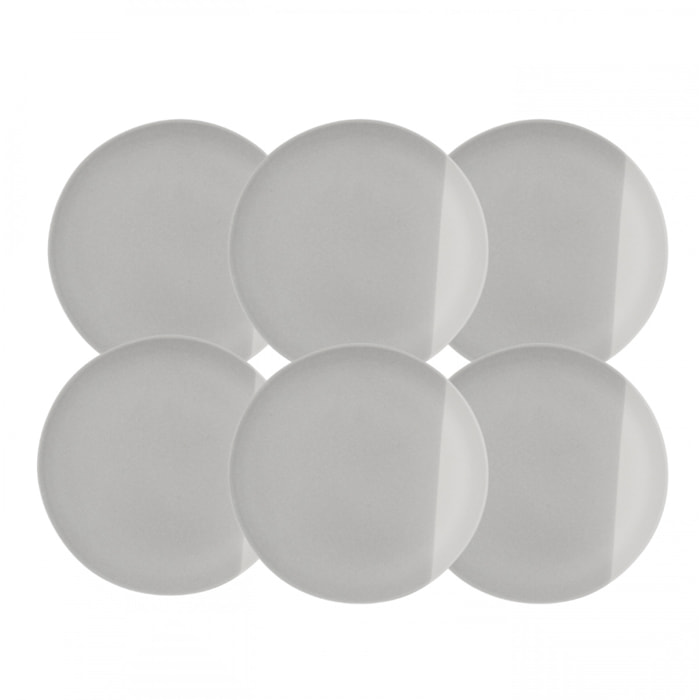 Lot de 6 grandes assiettes, TERRE DE SIENNE