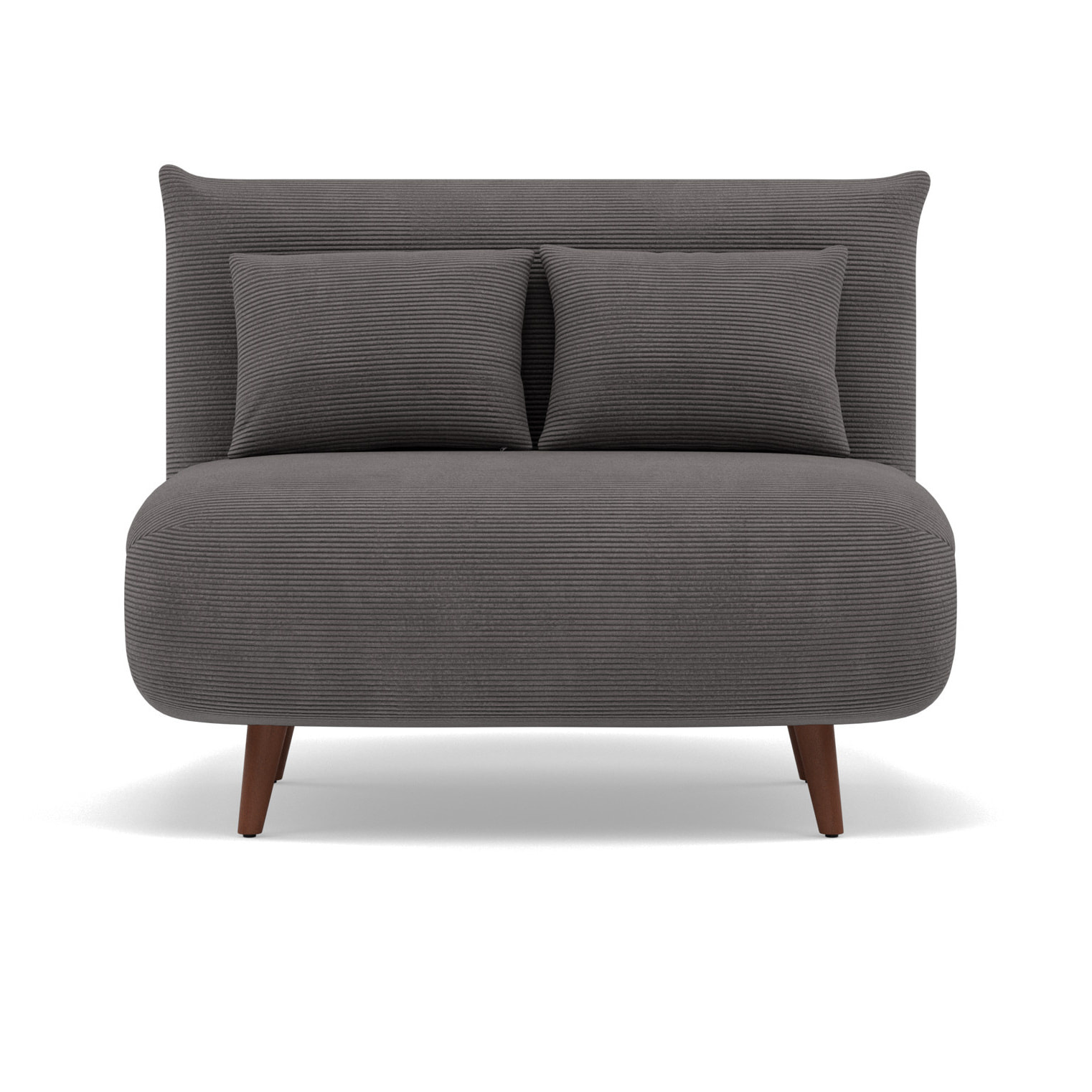 Lumi - Banquette convertible clic-clac 1 place en velours côtelé - Gris