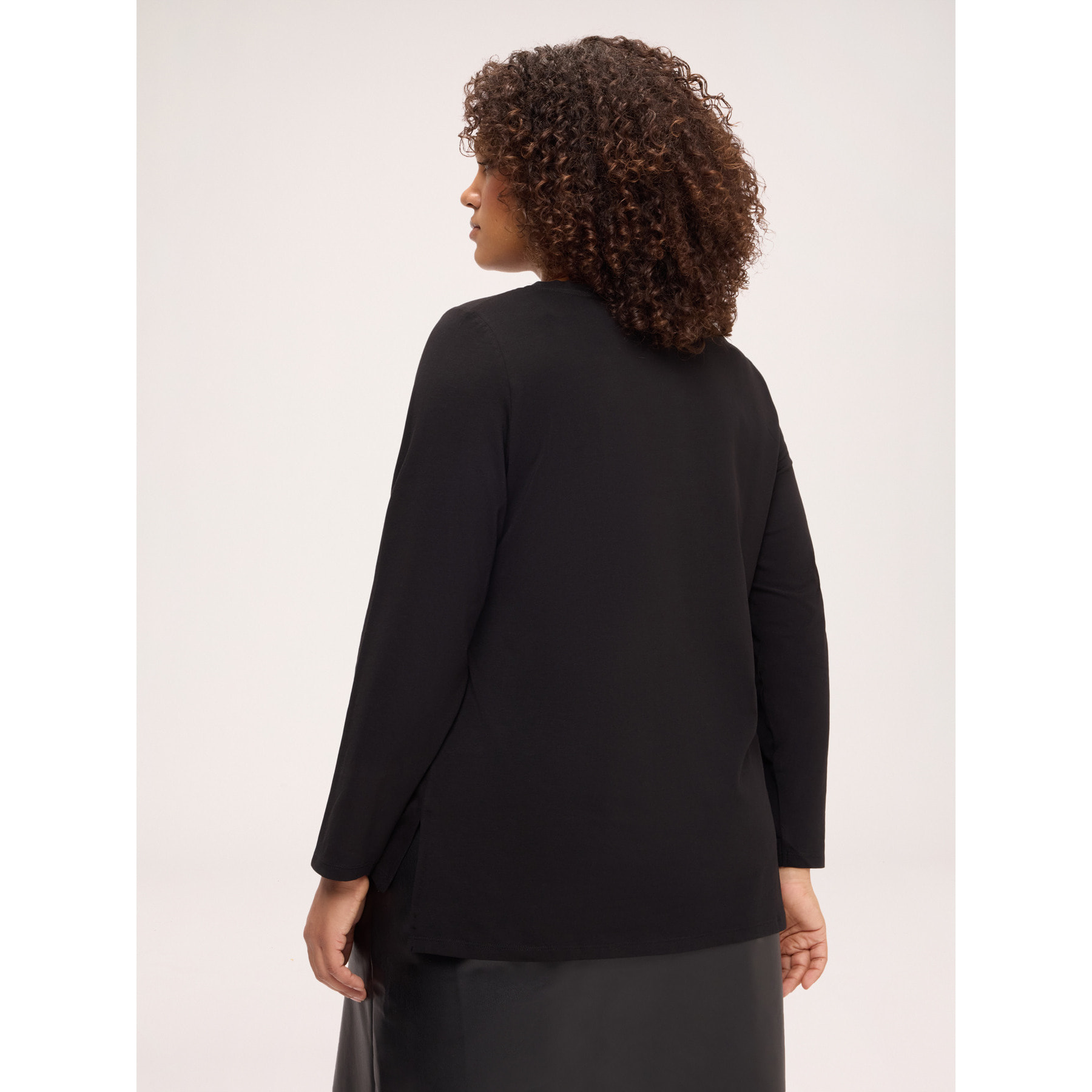 Fiorella Rubino - T-shirt in cotone con dettaglio in pizzo - Nero
