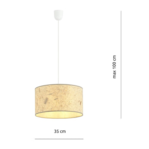 Lampada a sospensione ASTON in metallo e sughero naturale