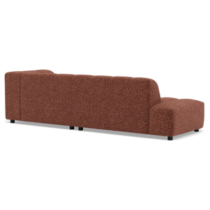 Curtis - canapé d'angle droit 4 places sans accoudoir en tissu texturé - Terracotta