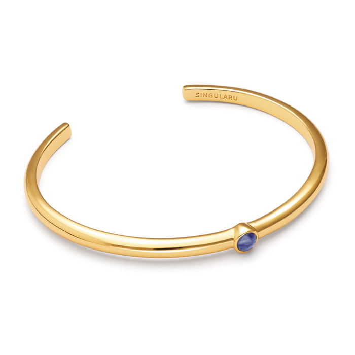 Brazalete Alma Cianita Baño Oro