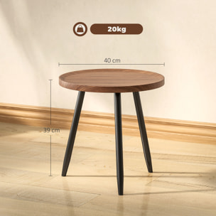 Tables basse gigogne design piètement effilé métal noir effet bois de noyer