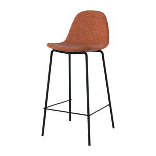 Lot de 2 chaises pour îlot central en tissu terracotta 65,5 cm - Henrik