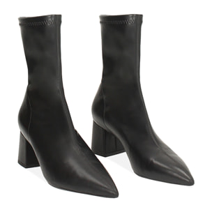 Tronchetto nero elastico, tacco 6 cm
