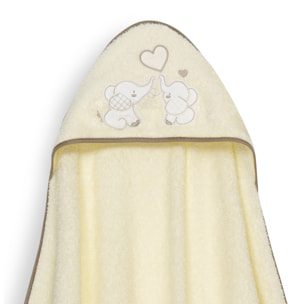 Capa Baño 1X1 Mod Parejita Elefante+Gorro Beig