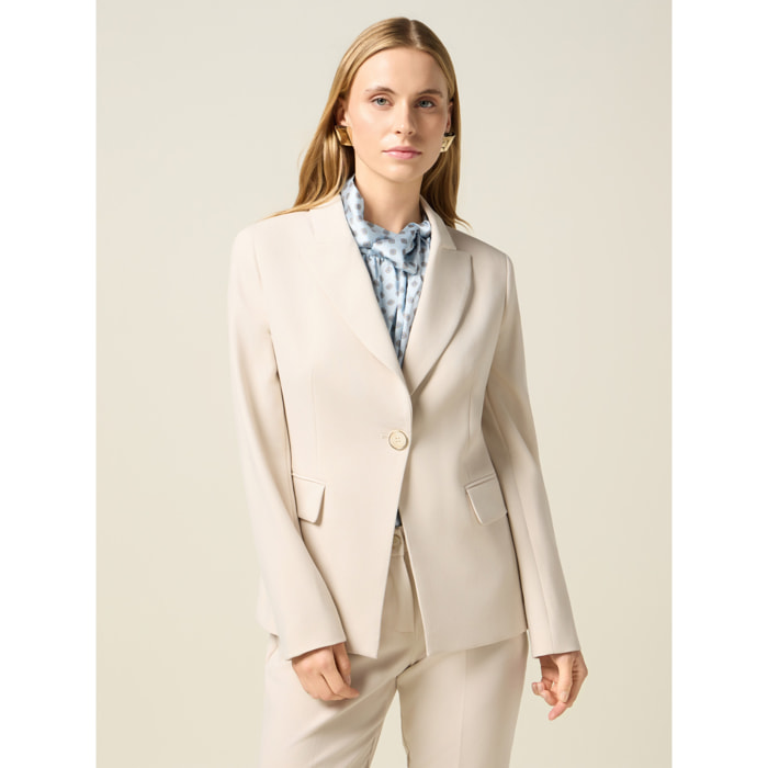 Oltre - Blazer misto viscosa - Beige