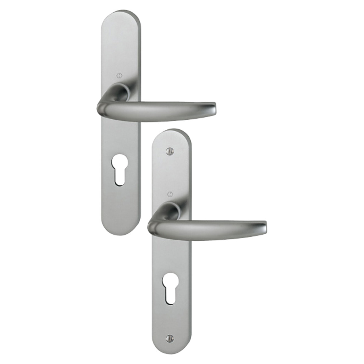 Ensemble de porte plaque large Atlanta HOPPE acier brossé F9 - Clé i - ent.92 C8 mm ép. 68/77 mm - 2824134