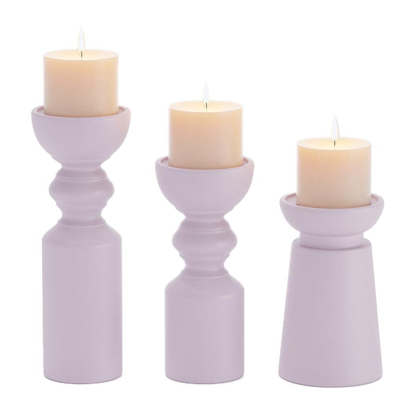 Set de 3 bougeoirs céramique design