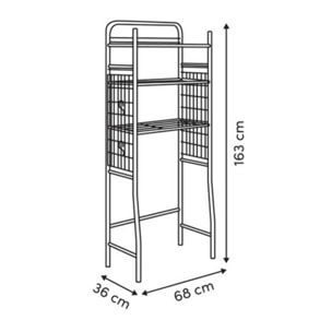Meuble de Buanderie Linea en Acier Beige 68x36x163 cm