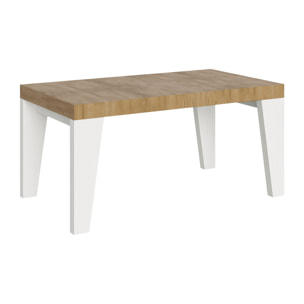 Mesa extensible 90x160/420 cm Naxy Mix tapa Roble Natural patas Fresno Blanco