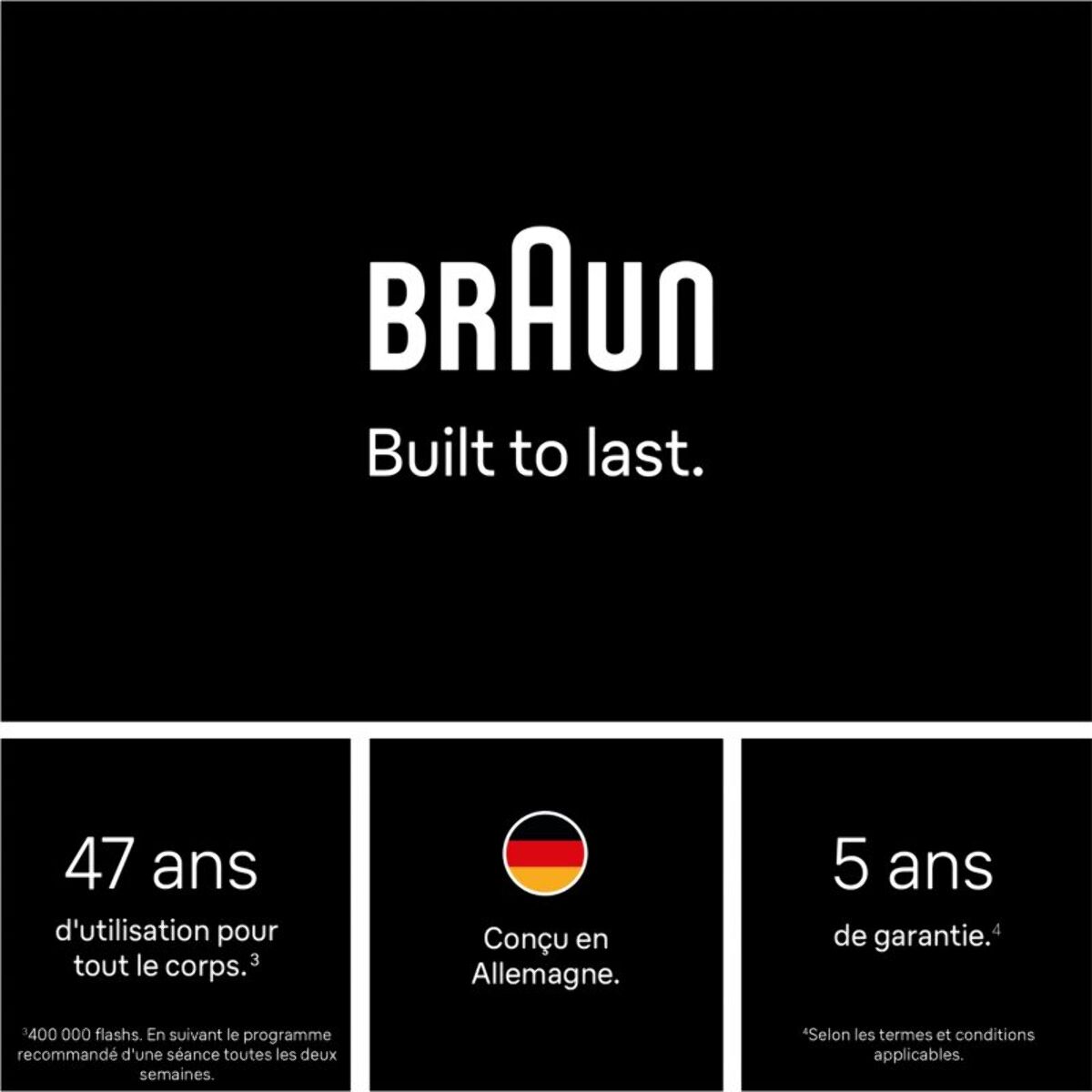 Epilateur lumière pulsée BRAUN IPL PL5431 4 têtes, 1 rasoir Gillette Venus, pochette