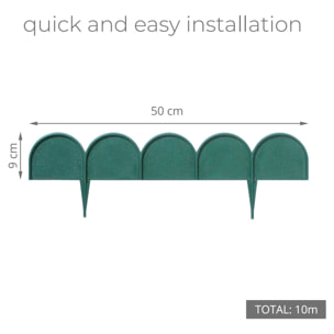 Bordura para jardin Prosperplast "Garder Line" 10 metros en color verde