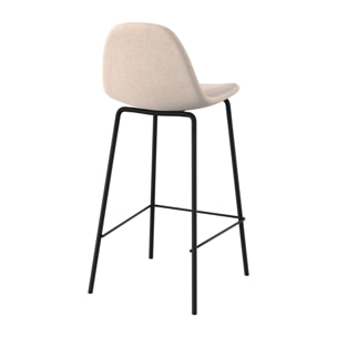 Lot de 2 chaises pour îlot central en tissu beige 65,5 cm - Henrik