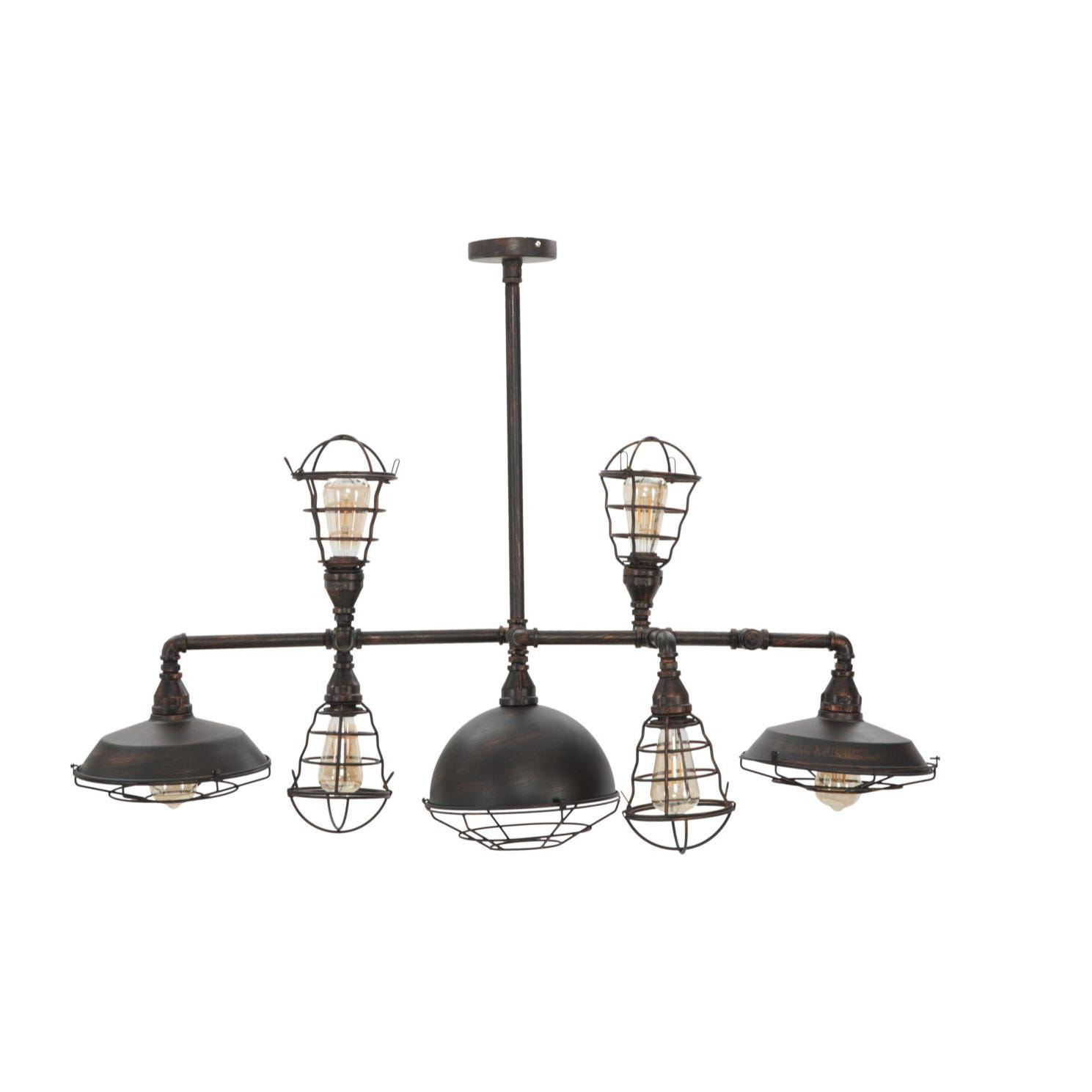 LAMPADARIO MANHATTAN 7 LUCI OFFICINE 55 BICOLORE