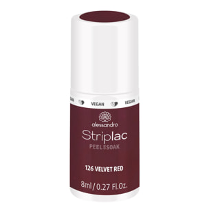 Striplac Peel or Soak - Vernis Semi-permanent - 126 Velvet Red 8 ml