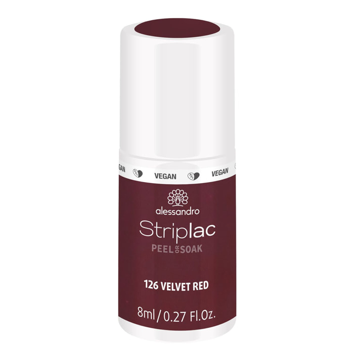 Striplac Peel or Soak - Vernis Semi-permanent - 126 Velvet Red 8 ml