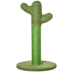 Griffoir chat design cactus H.65 cm sisal polyester vert