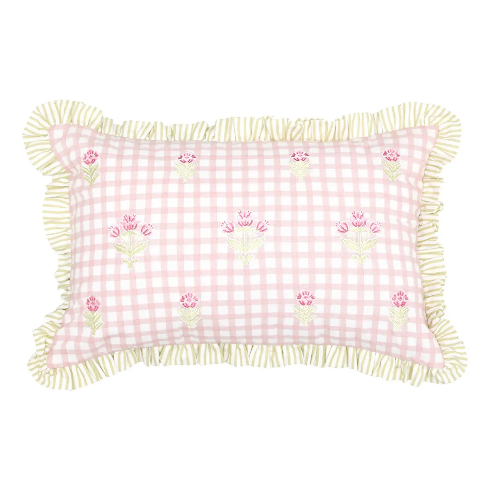 Coussin Fleur de rose 58x38cm rose