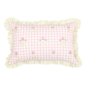 Coussin Fleur de rose 58x38cm rose