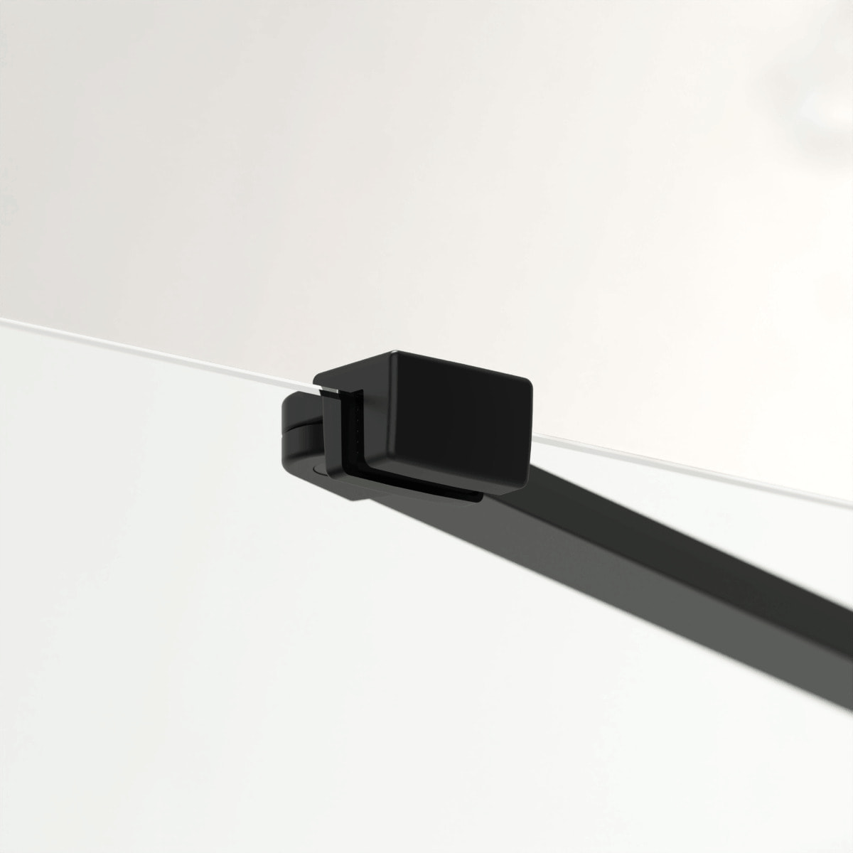 Fusion ensemble porte pivotante /paroi 100x80cm anticalcaire avec profilés noir mat (SATFUD100S80C-SET)