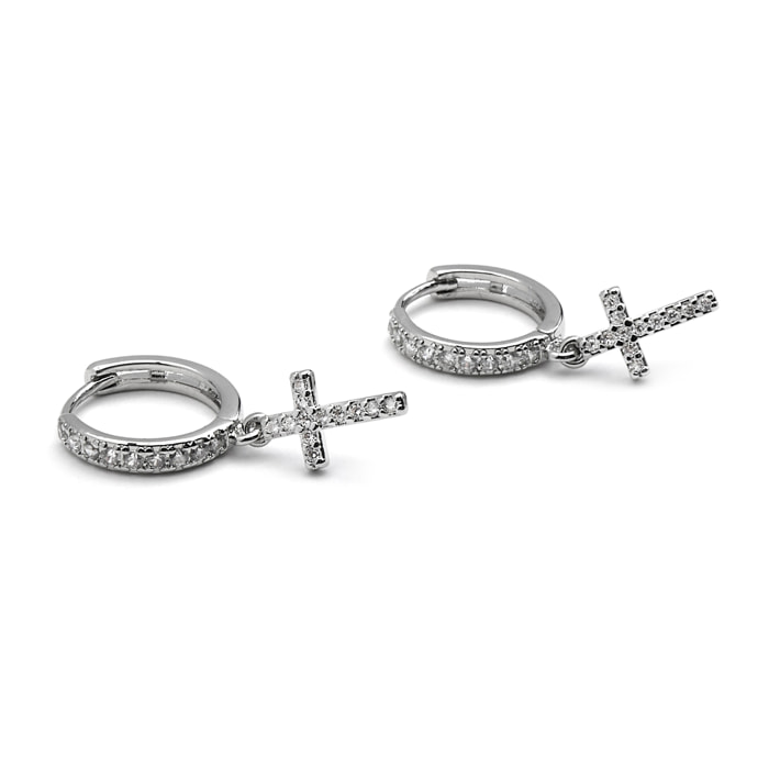 Pendientes con Circonita Brillante acabado plata