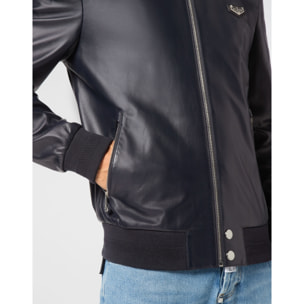 PHILIPP PLEIN Leather Bomber ICONIC PLEIN