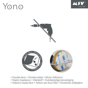 Double crochet mural YONO Bambou & Noir mat MSV