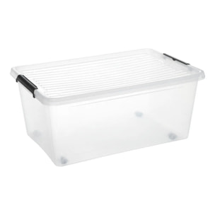 Boîte de rangement Clip'N Box rectangulaire 40L transparent