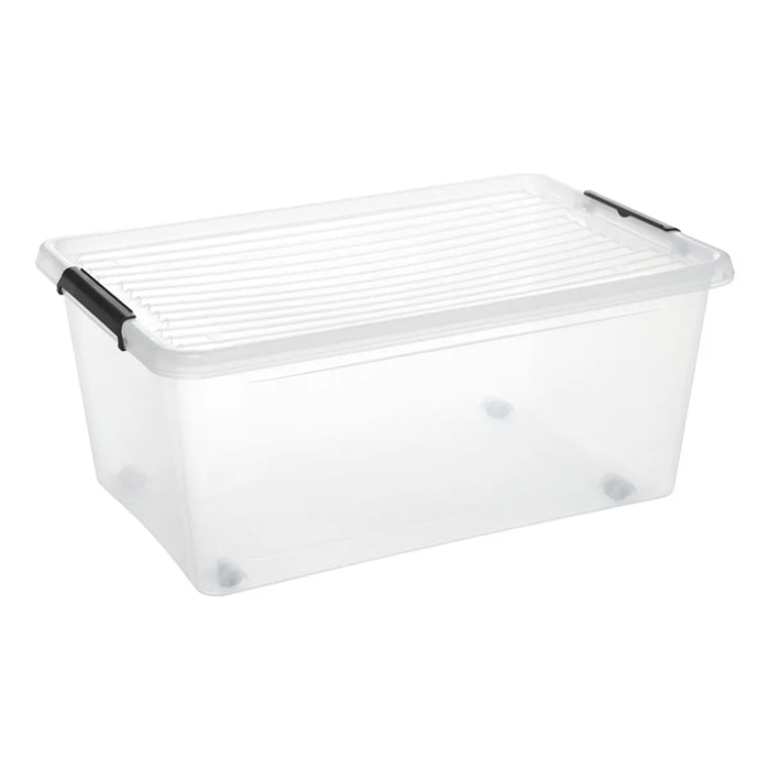 Boîte de rangement Clip'N Box rectangulaire 40L transparent