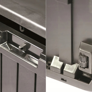 Baul de jardin 290 litros boxe board de plastico en color ocre oscuro 116,6 x 47 x 59,5 cm