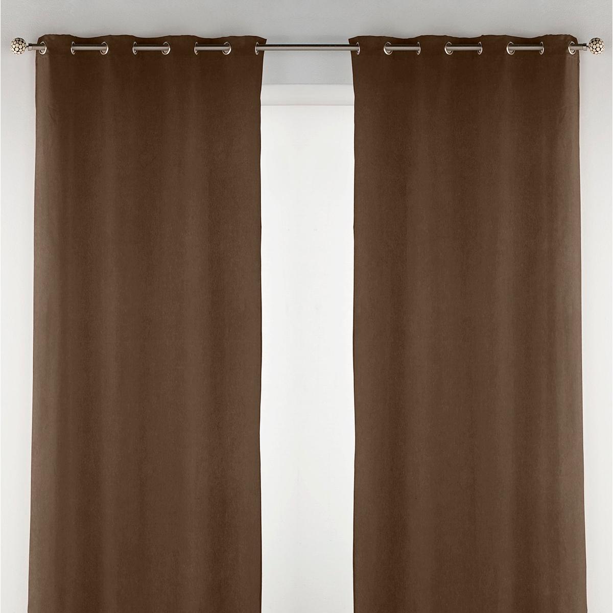 Cortina de terciopelo con ojales taupe 140x270 cm - la unidad -