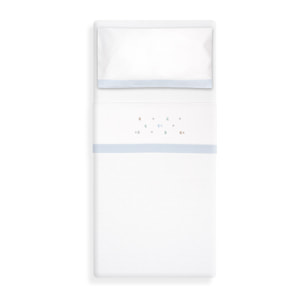 Triptico Coche Franela Estrella Luna Multicolor Bco/Azul