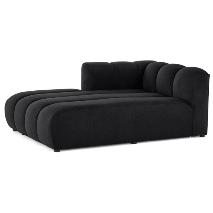 Debbie - module d'assise méridienne gauche en tissu texturé - Noir