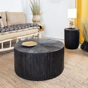 Table basse en bois et feuilles de cocotier TUPAI