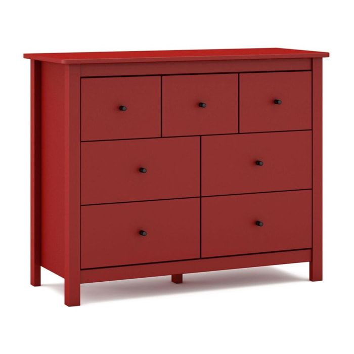 Cómoda Sail 7 cajones Crimson Red