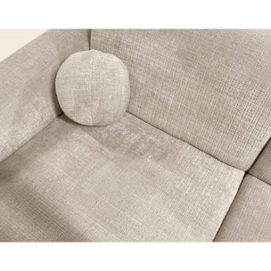 Louise - Canapé d'angle gauche 4 places en velours texturé - Beige
