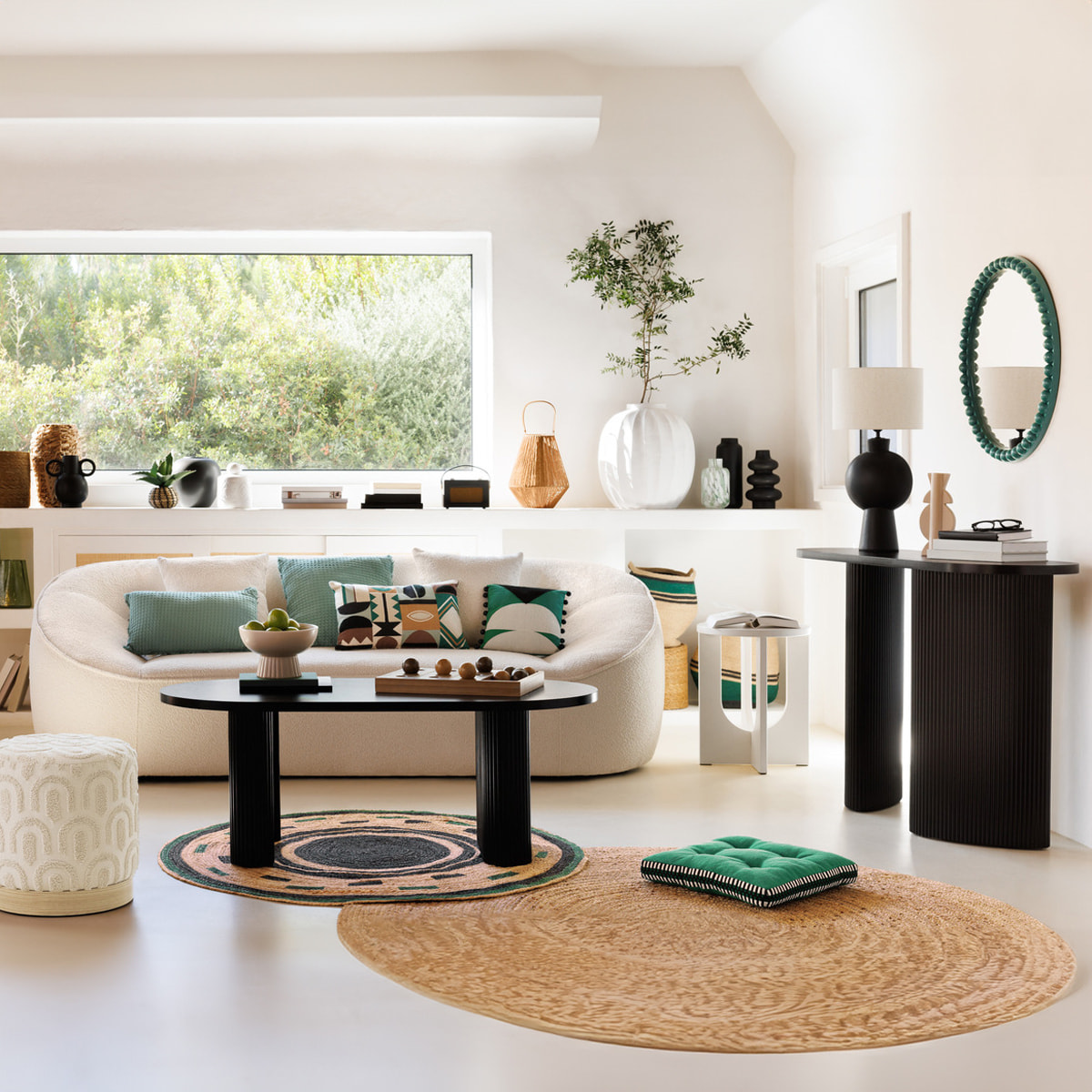 Table d'appoint "Bloom" ivoire 50,540x40cm