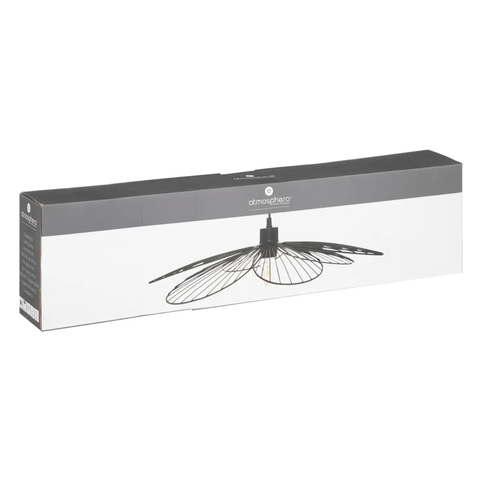 Suspension "Fleur" métal noir D57cm