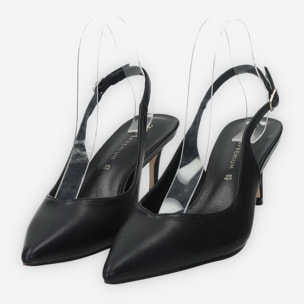 Décolleté sling back Donna Tata Italia Nero