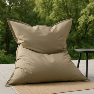 Pouf rectangulaire d'extérieur XXL 180x140cm taupe THIES