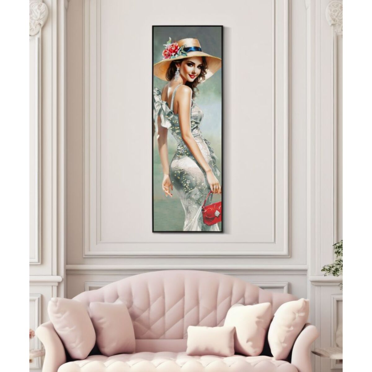 DIPINTO SU TELA LACCATO ELEGANT C/CORNICE -A- CM 52X4,5X152