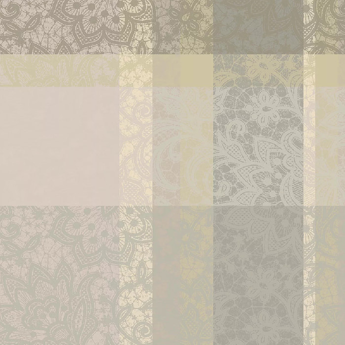 Serviette pur coton motif jacquard beige Mille dentelles naturel