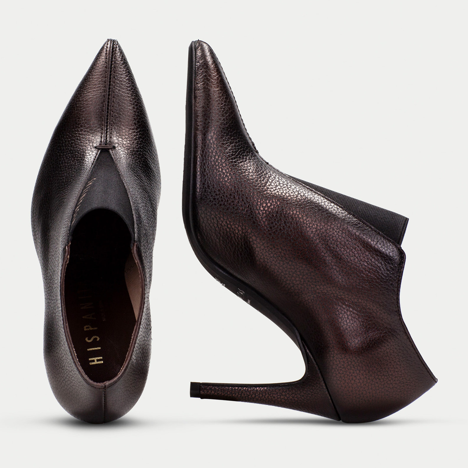 Abotinado Samanta Marron metalizado 9 cm