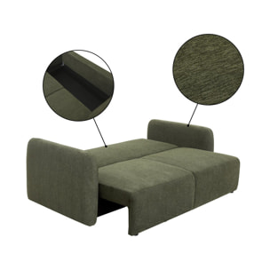 Canapé droit convertible en tissu "Concorde" 3 places - Vert