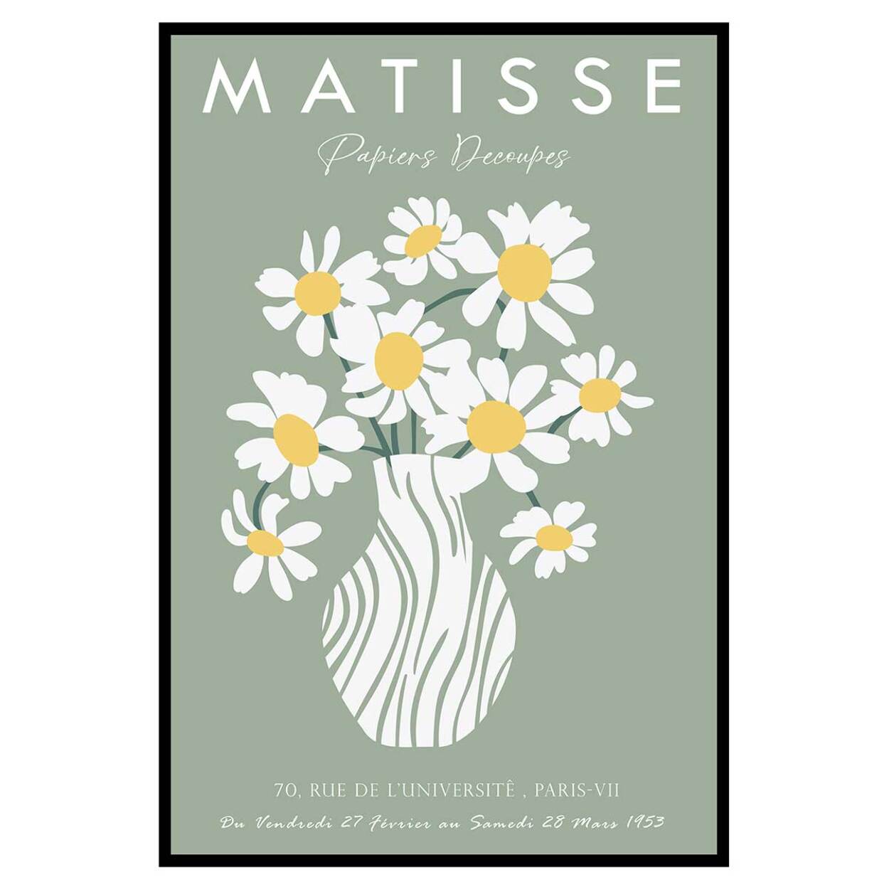 Affiche encadrée bouquet fleurs matisse Affiche + cadre en métal - Noir