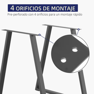 Conjunto de 2 Patas para Mesa 72x6x72 cm con Base de Protectoras y Tornillos