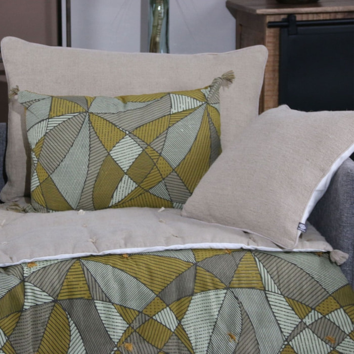 Coussin lin et coton bourdon - Beige