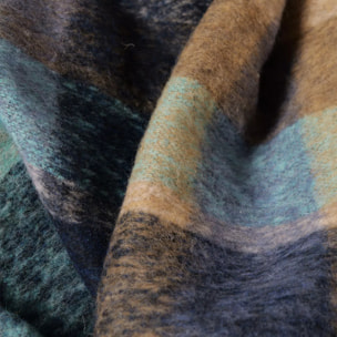 Plaid laine & autres fibres 200 g/m² motif jacquard bleu gris Mohaira irish blue