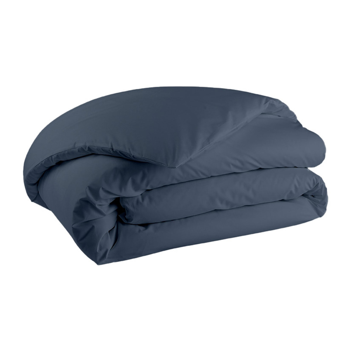 Parure de lit Housse de couette + Taies carrées en percale de coton, PREMIÈRE, Bleu nuit
